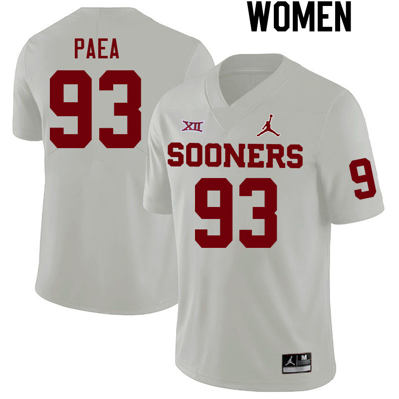 Women #93 Phil Paea Oklahoma Sooners College Football Jerseys Stitched Sale-White